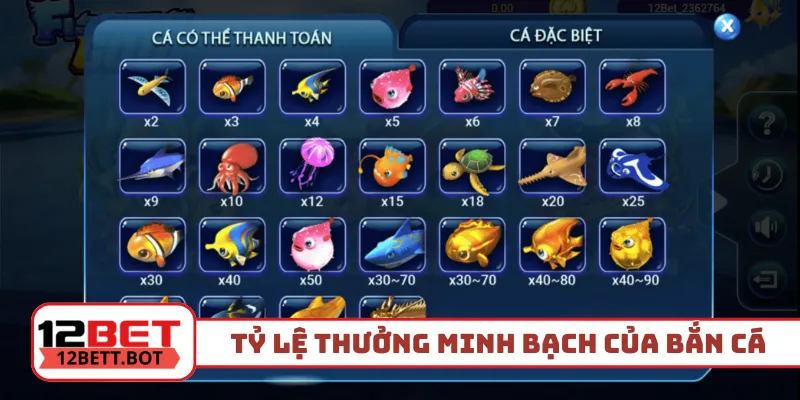 Tỷ lệ thưởng minh bạch của sảnh săn cá đổi thưởng